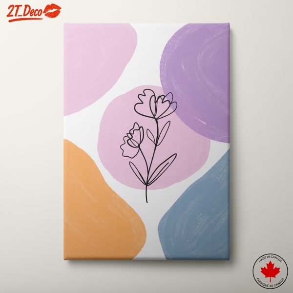 Floral Botanical Artwork with Abstract Shapes