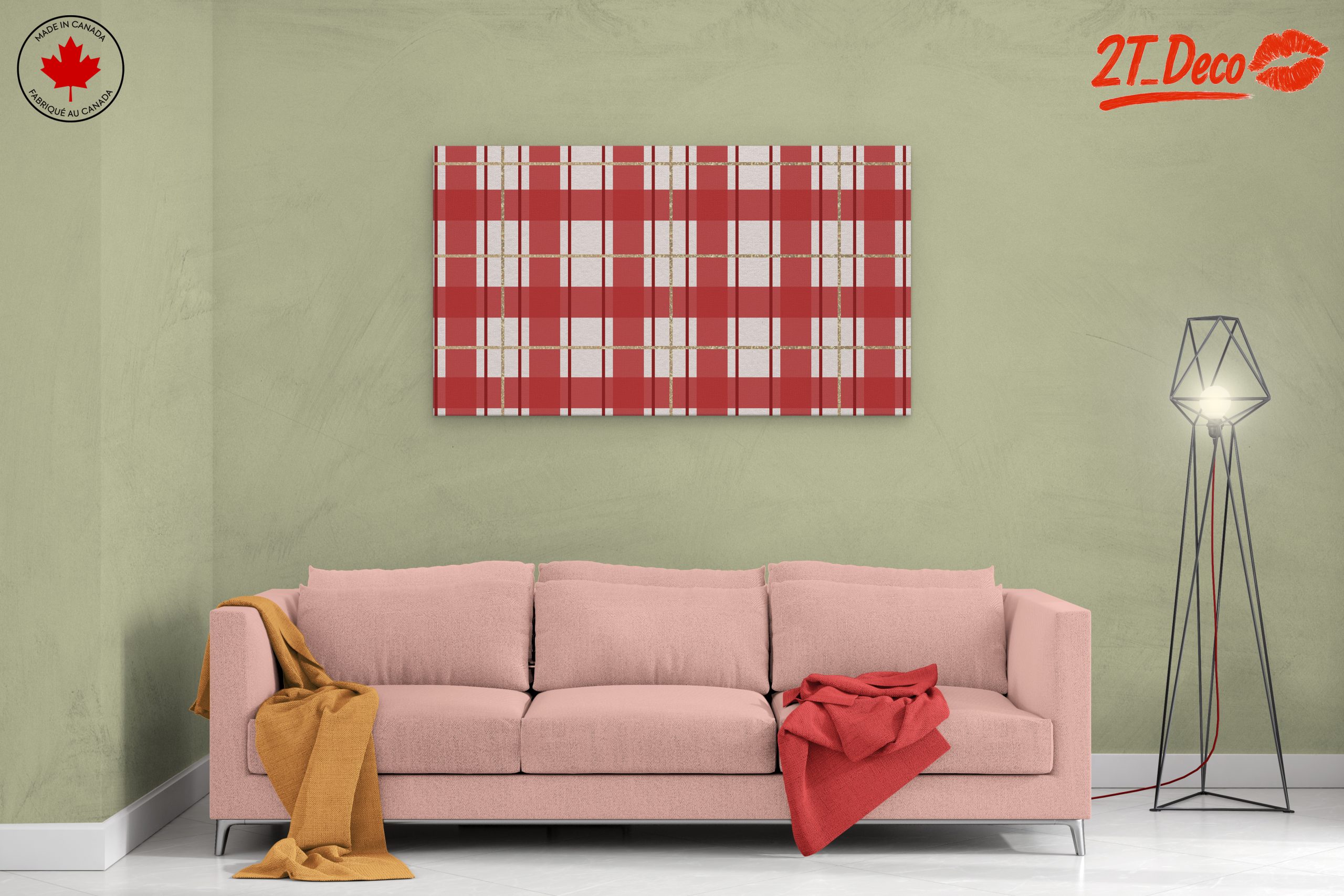 Plaid Pattern Art for Home Decoration - Image 2