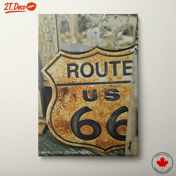 Rustic Vintage Route 66 Road Sign