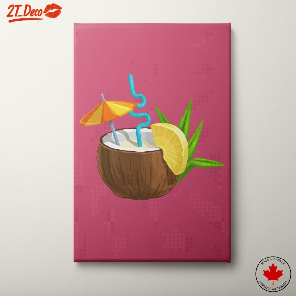 Playful Coconut Drink Illustration