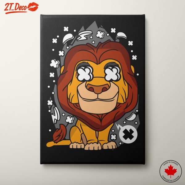 Adorable Cartoon Lion with Unique Expression