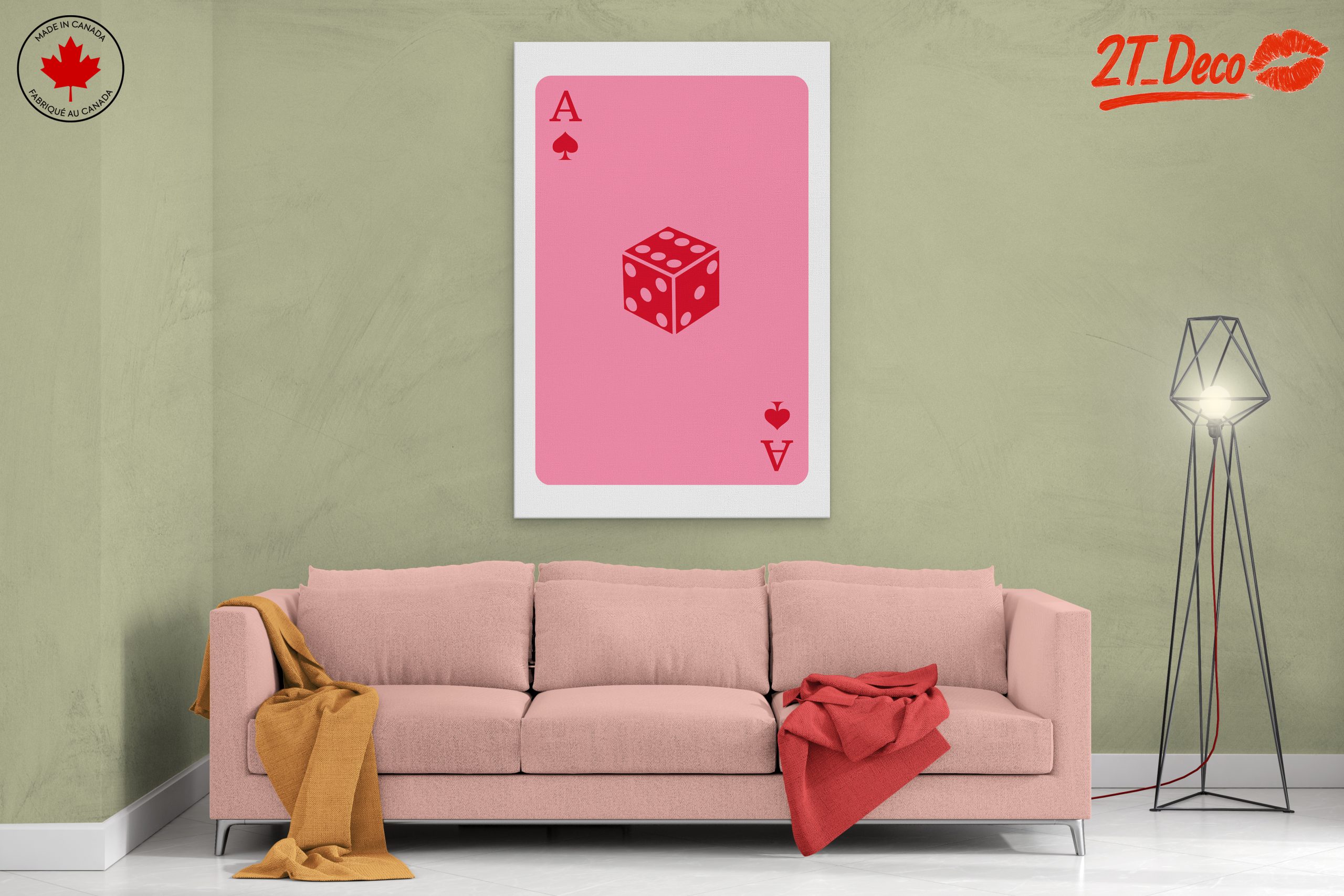 Playful Card Artwork Featuring Dice - Image 2