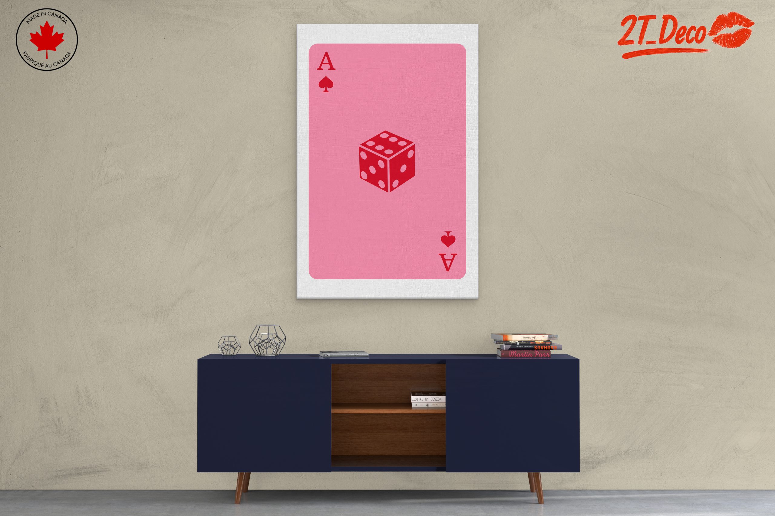 Playful Card Artwork Featuring Dice - Image 3
