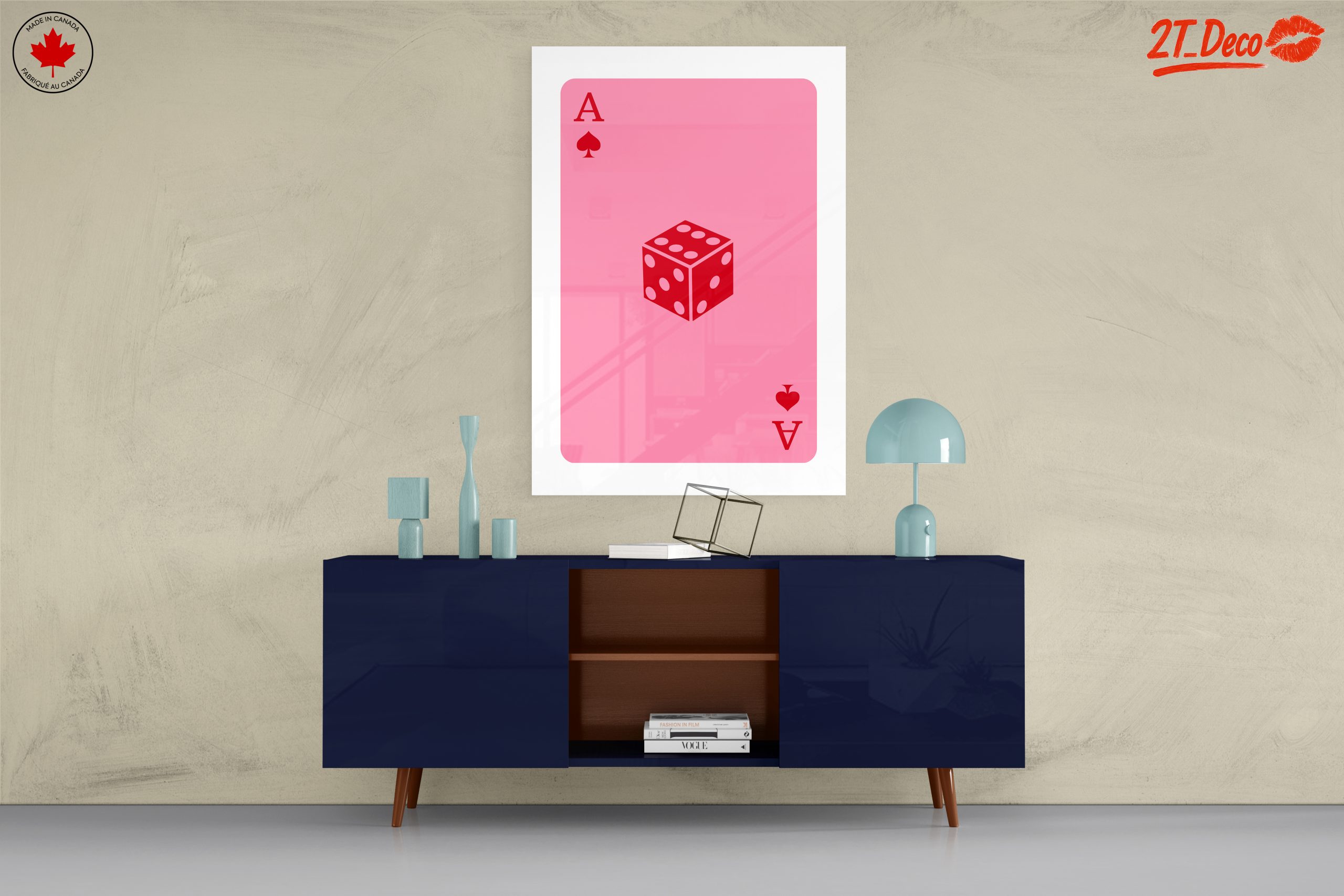 Playful Card Artwork Featuring Dice - Image 8