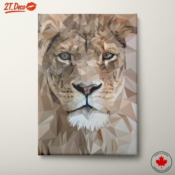 Stylized Geometric Lion Wall Art
