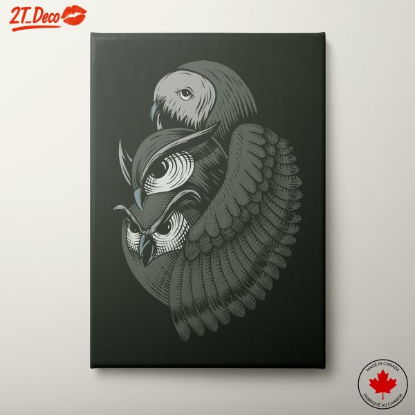 Stylized Owl Artwork in Muted Tones