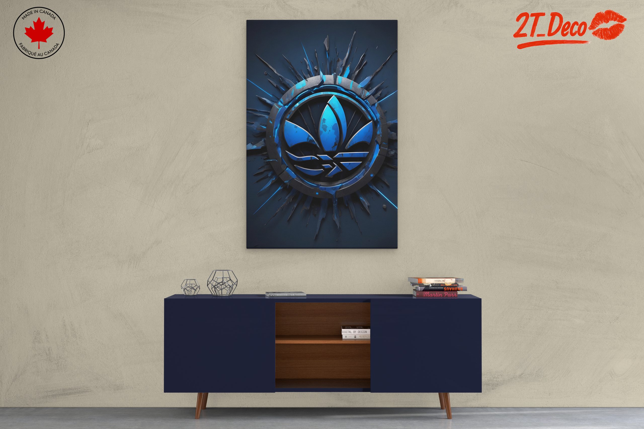 Adidas Logo Design in Blue - Image 3