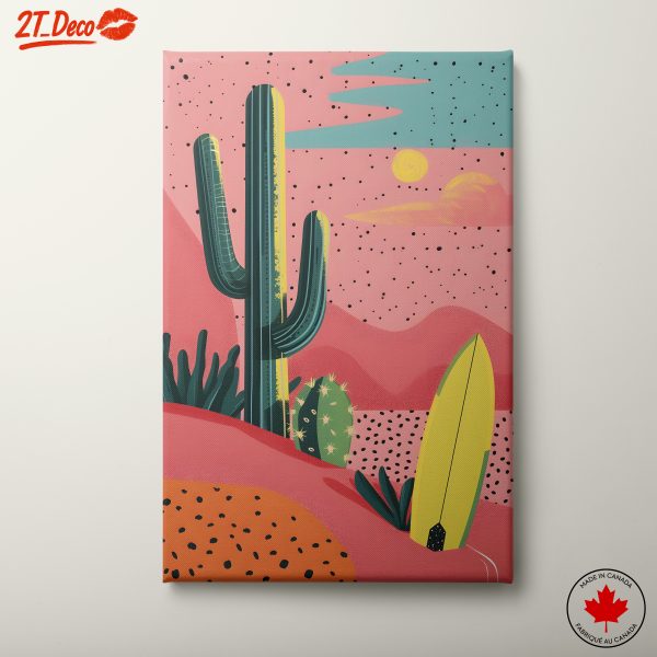 Stylized Desert Landscape with Cacti