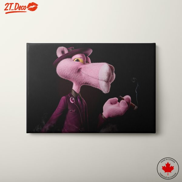 Stylized Pink Panther Character Illustration