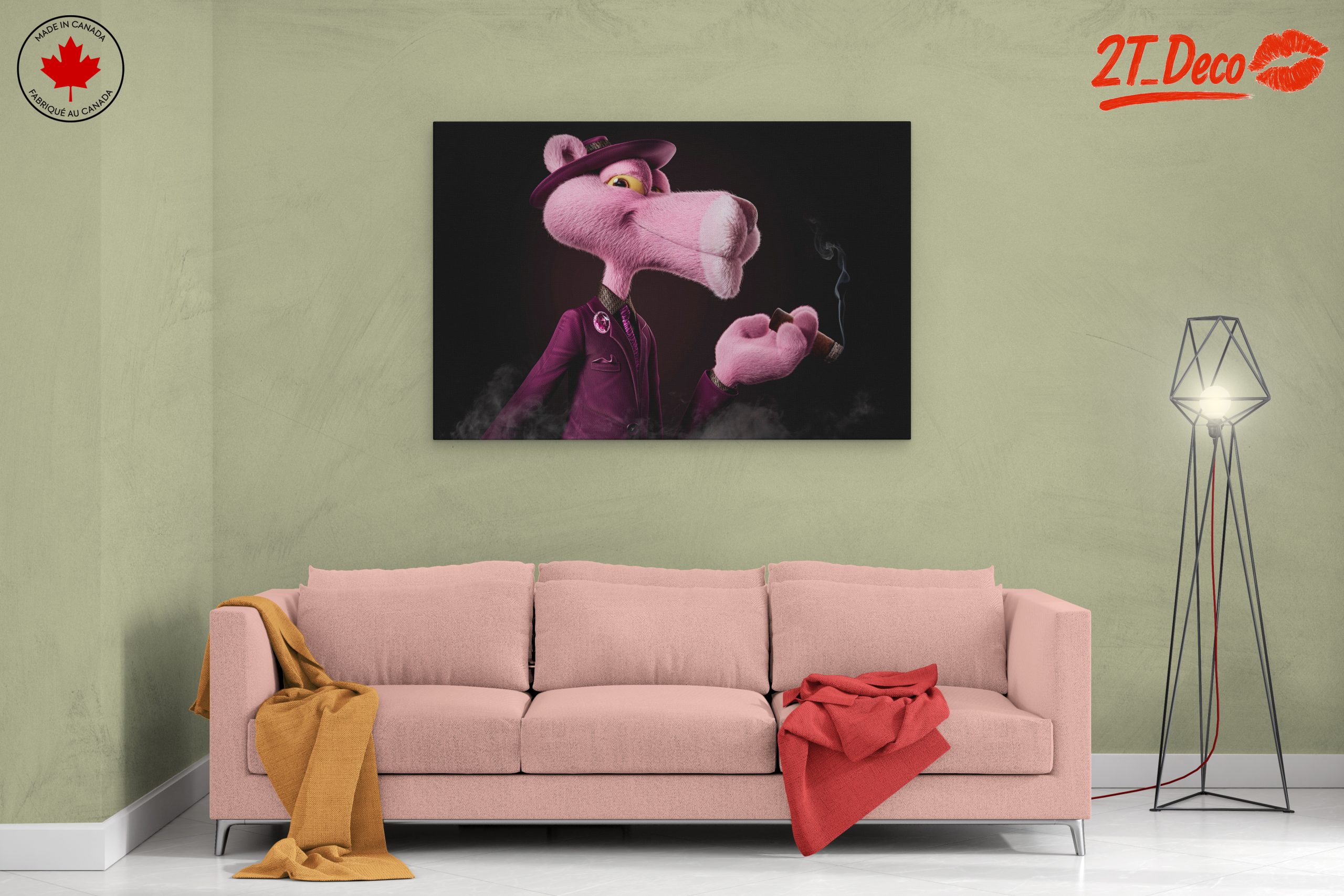 Stylized Pink Panther Character Illustration - Image 2