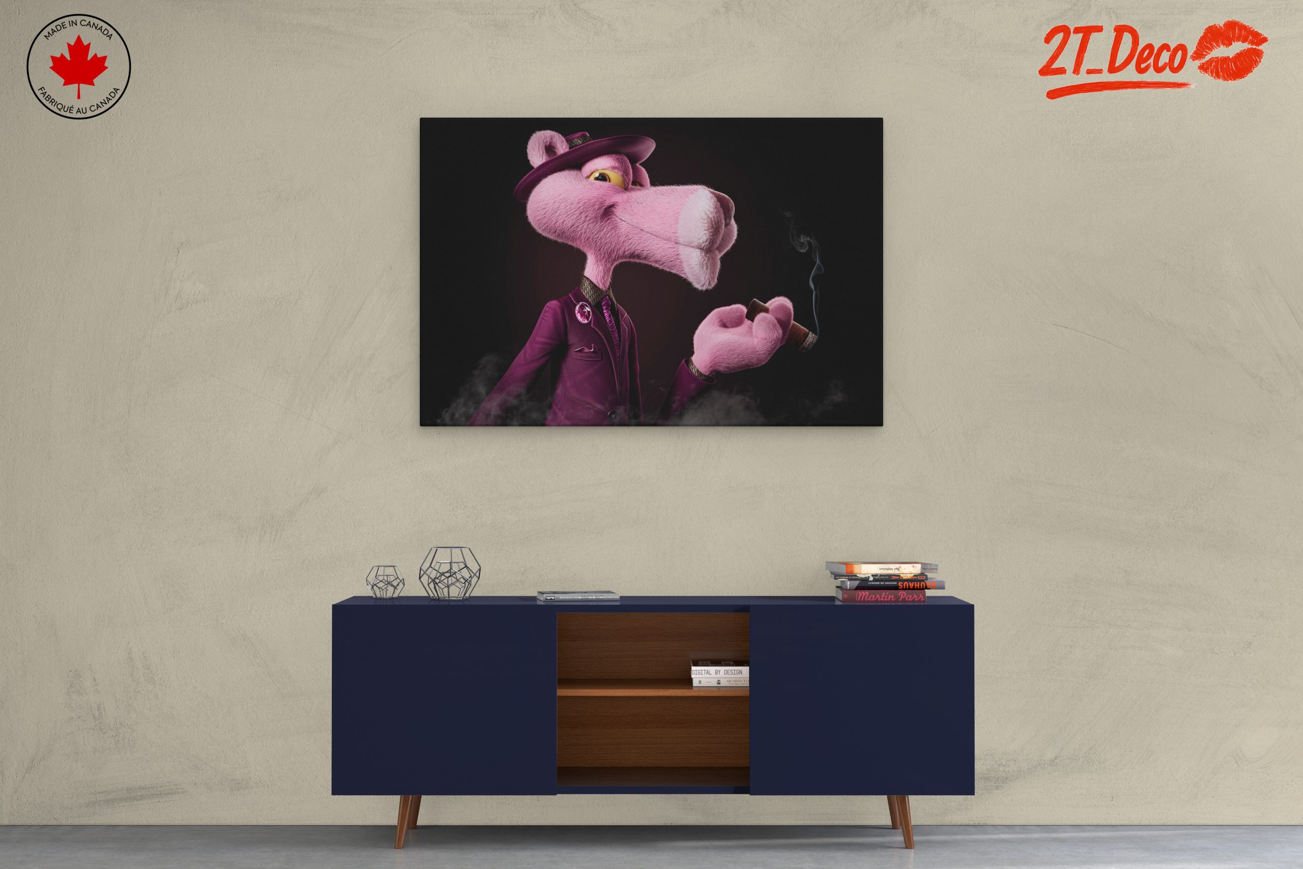 Stylized Pink Panther Character Illustration - Image 3