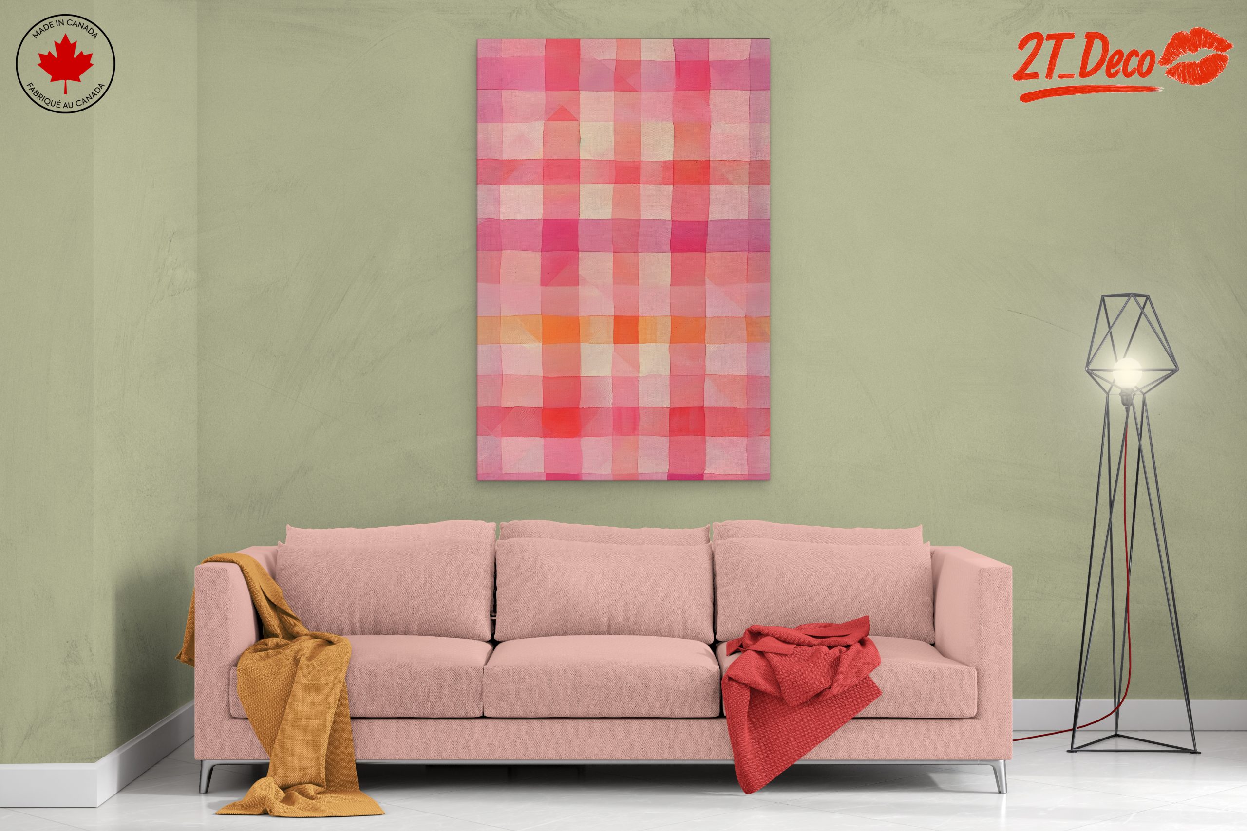Soft Pink Abstract Pattern Art - Image 2