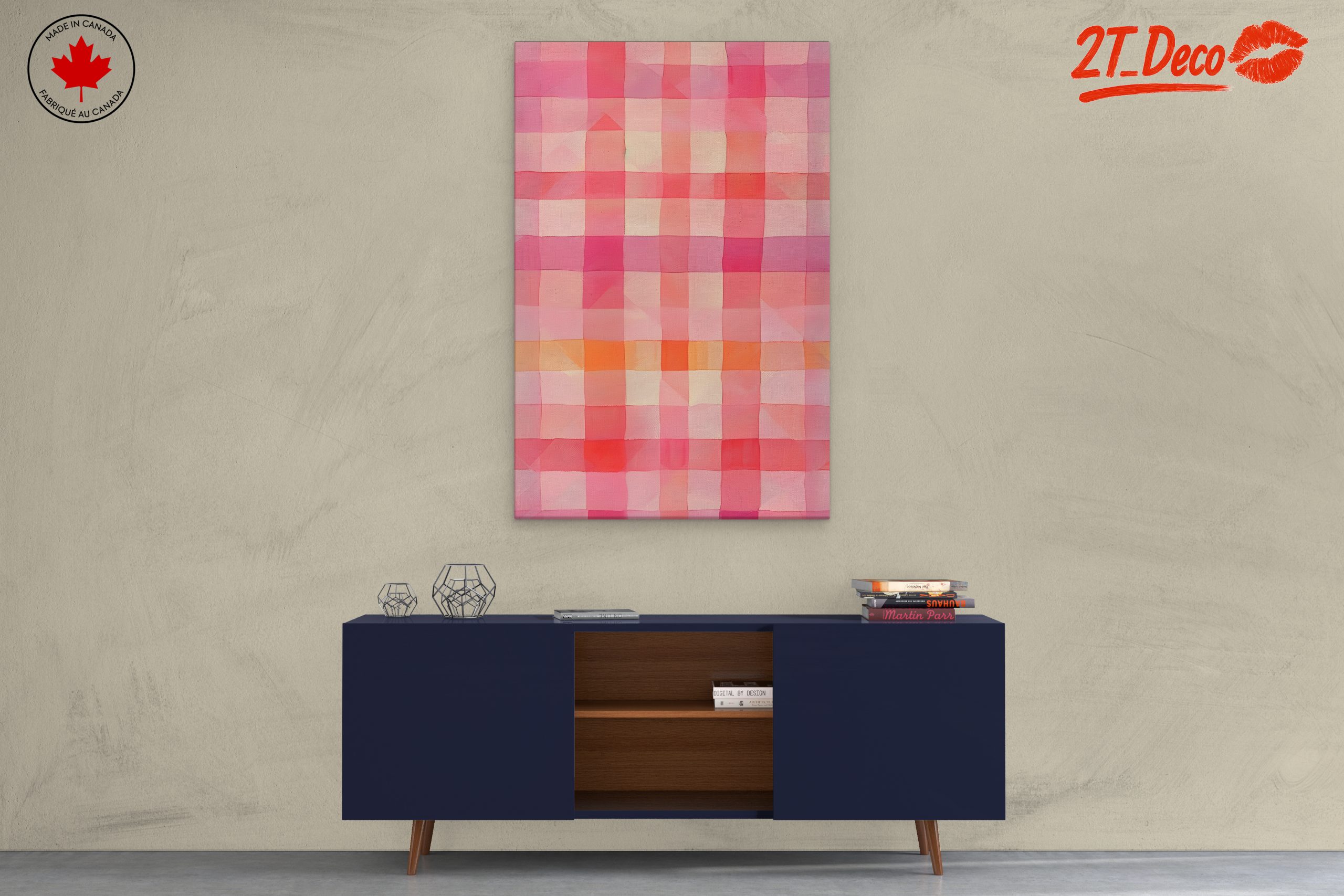 Soft Pink Abstract Pattern Art - Image 3