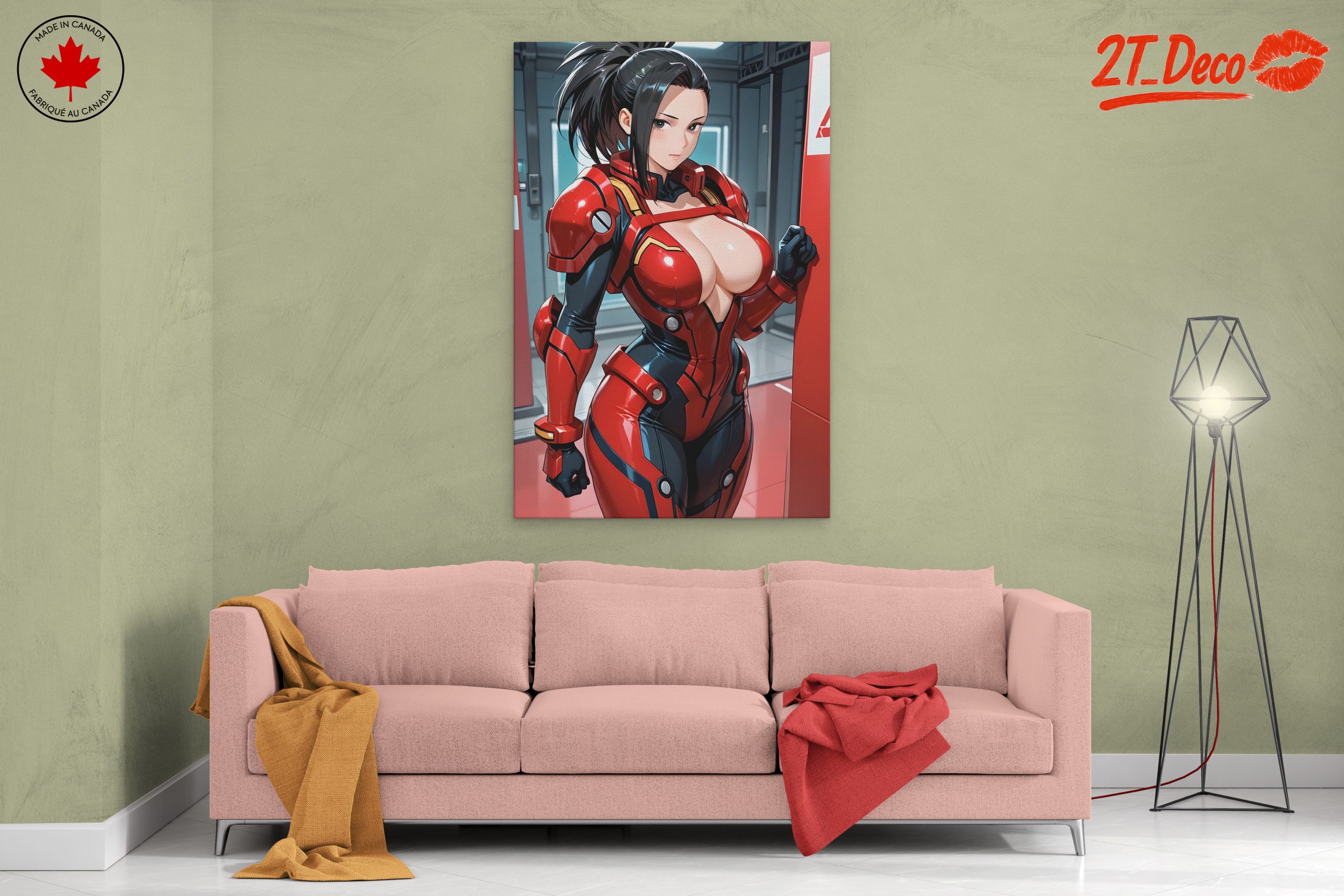 Futuristic Anime Character in Red Armor 2 - Image 2
