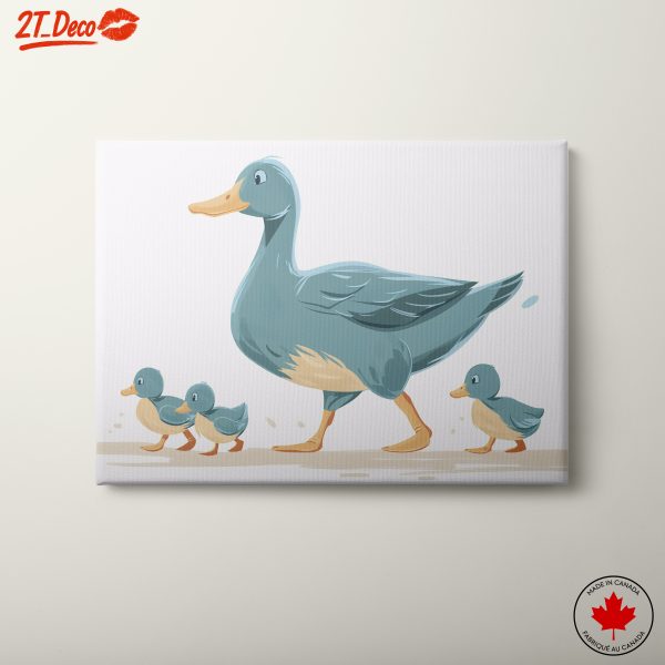 Whimsical Mother Duck and Ducklings