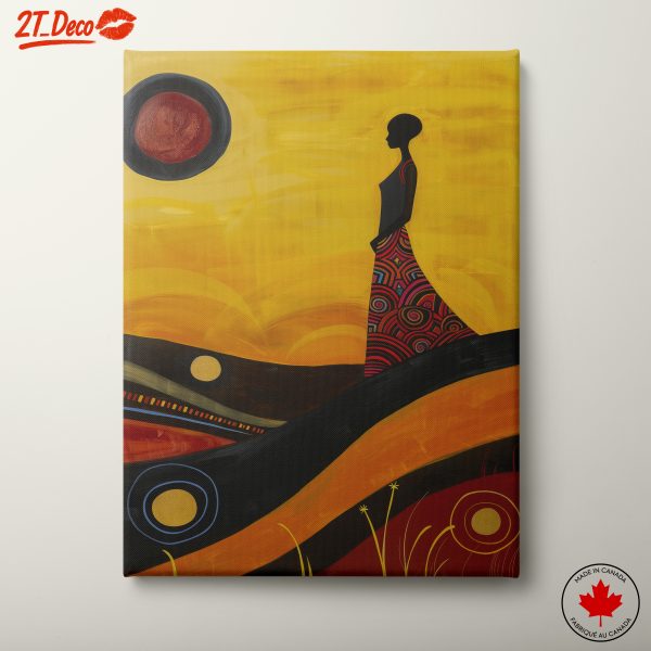 Silhouette of a Woman in Afro Art Style