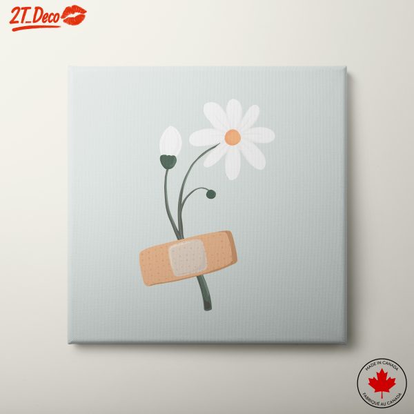 Floral Art with Bandage and Healing Symbols