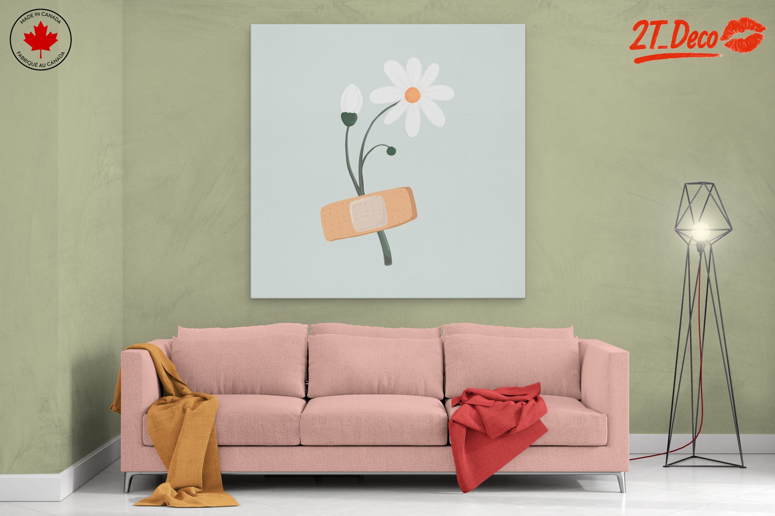 Floral Art with Bandage and Healing Symbols - Image 2