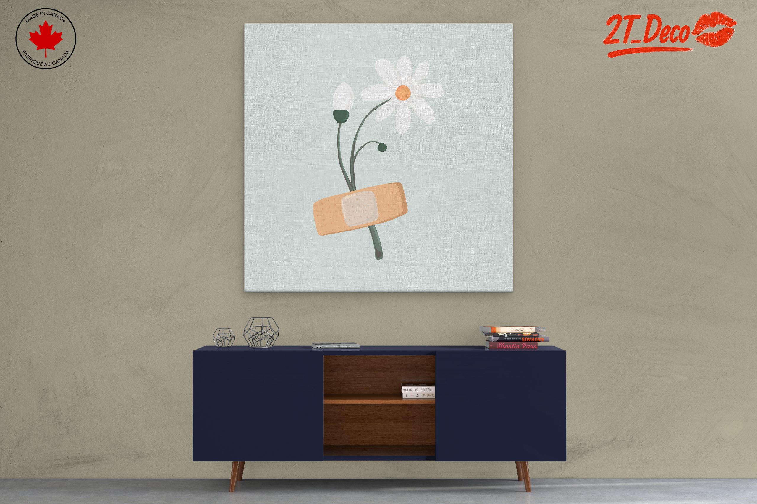 Floral Art with Bandage and Healing Symbols - Image 3