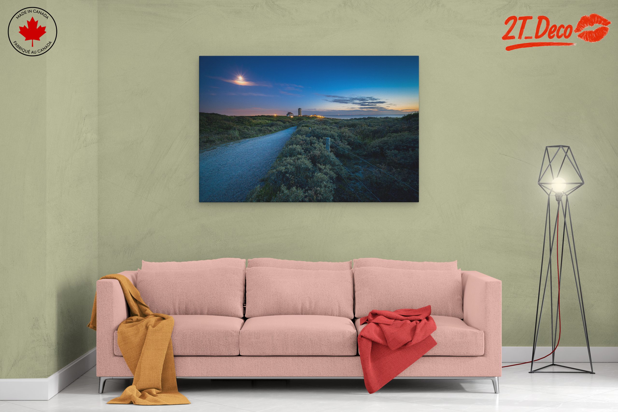 Serene Coastal Landscape Under Moonlight - Image 2