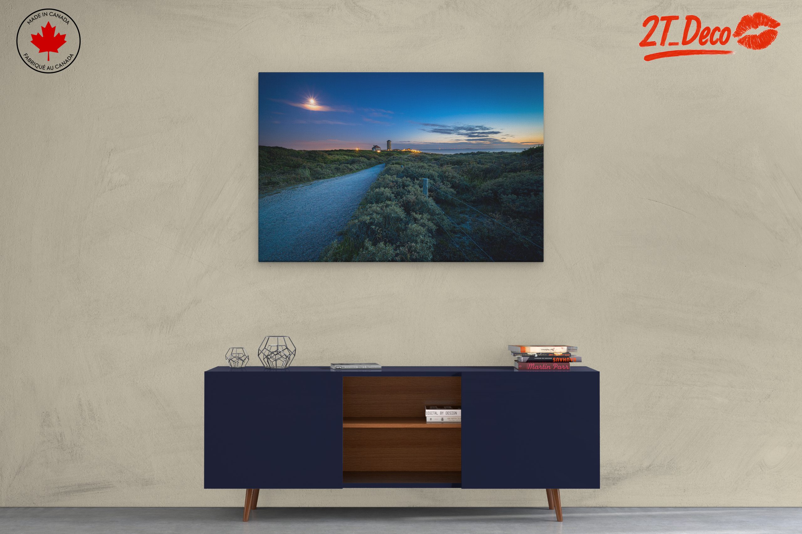 Serene Coastal Landscape Under Moonlight - Image 3