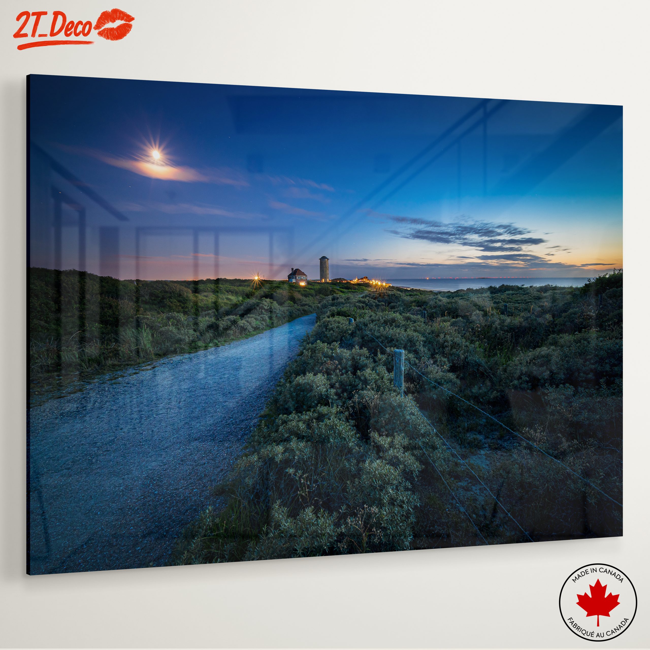 Serene Coastal Landscape Under Moonlight - Image 6