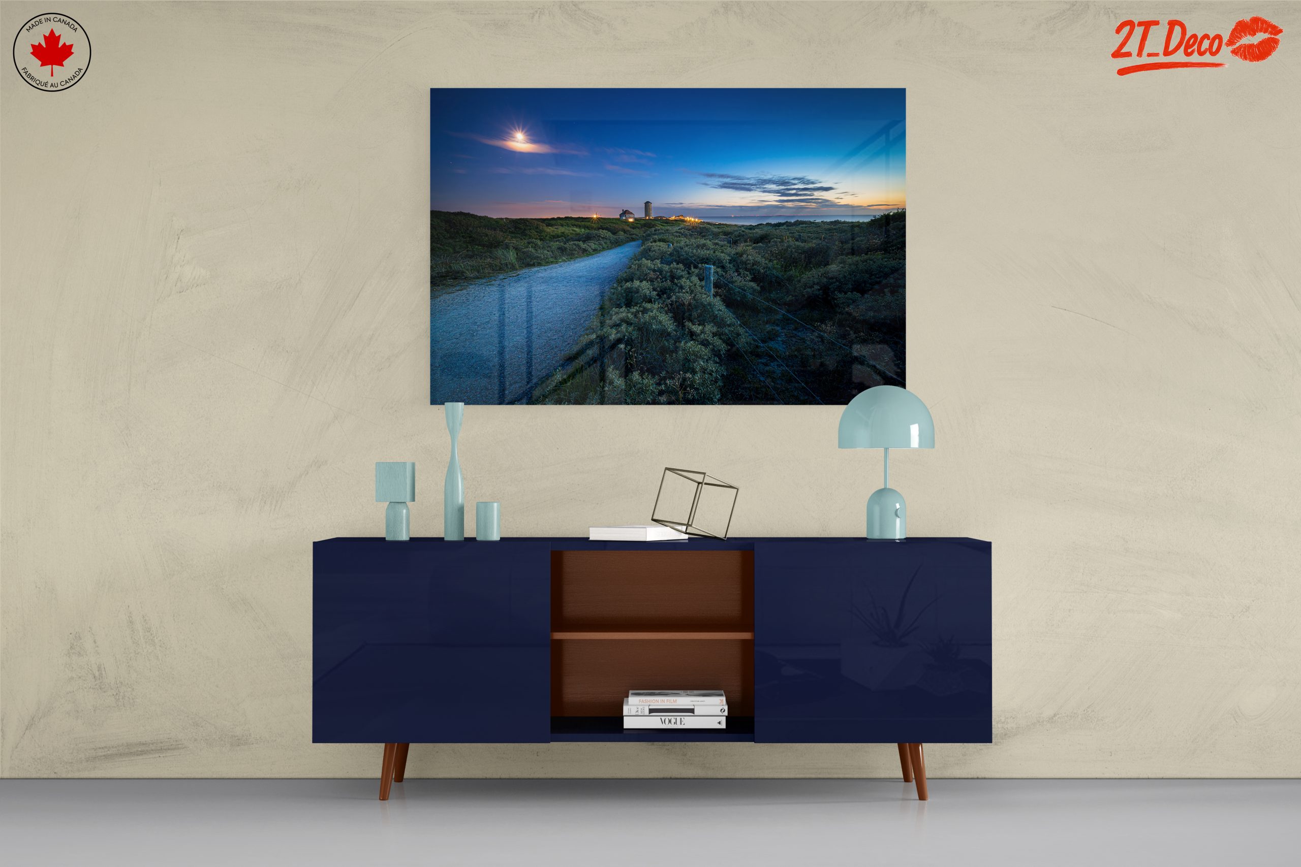 Serene Coastal Landscape Under Moonlight - Image 8