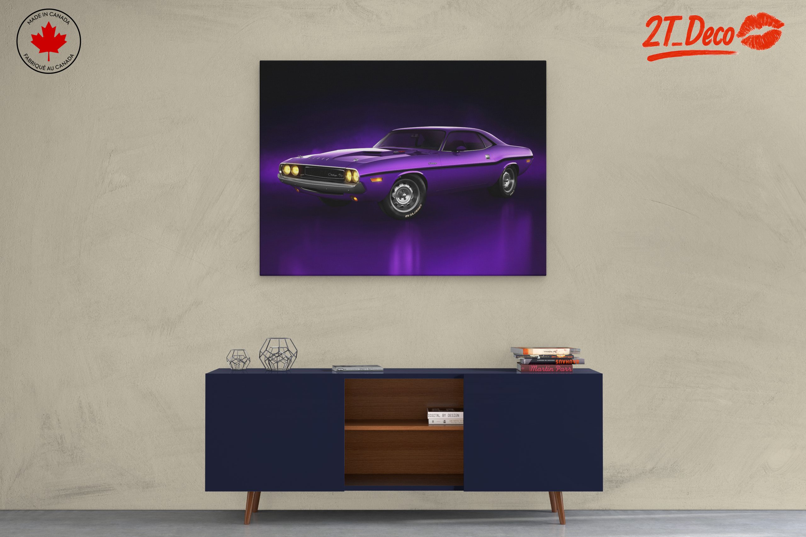 Vintage Purple Classic Car - Image 3