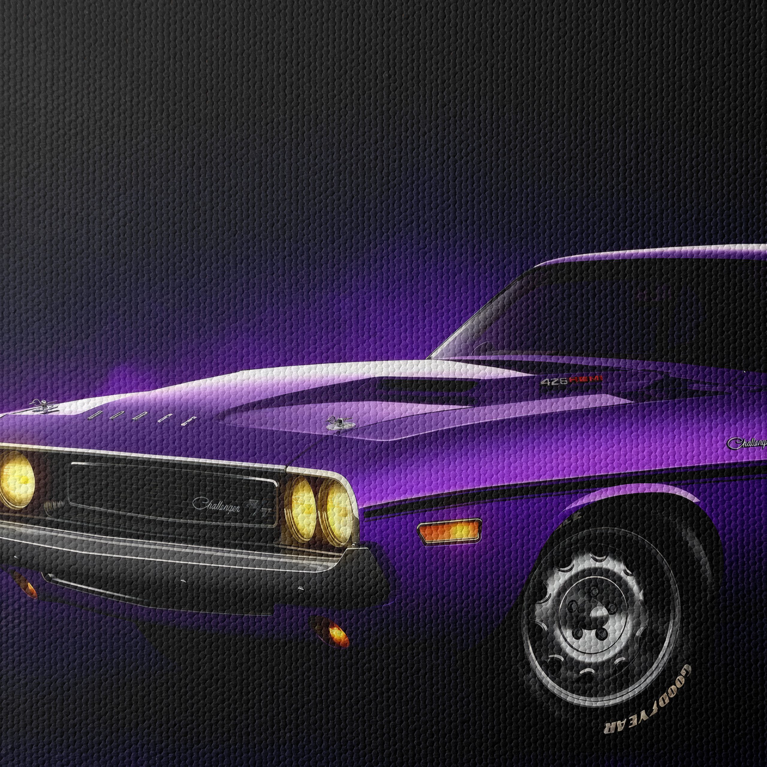 Vintage Purple Classic Car - Image 4