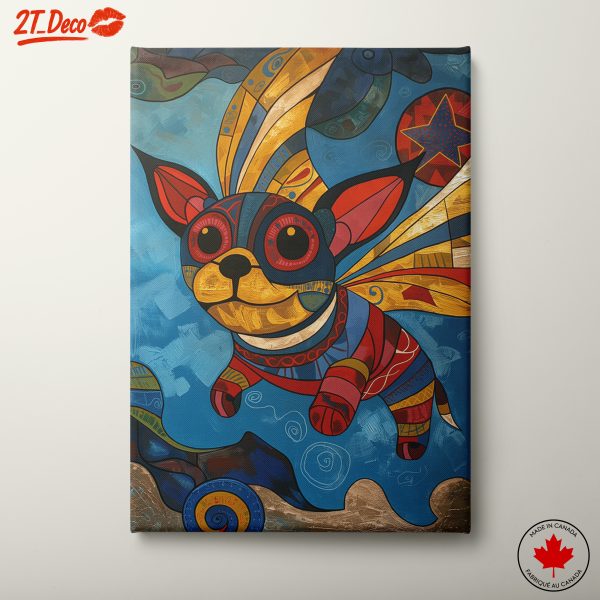 Whimsical Colorful Dog Artwork