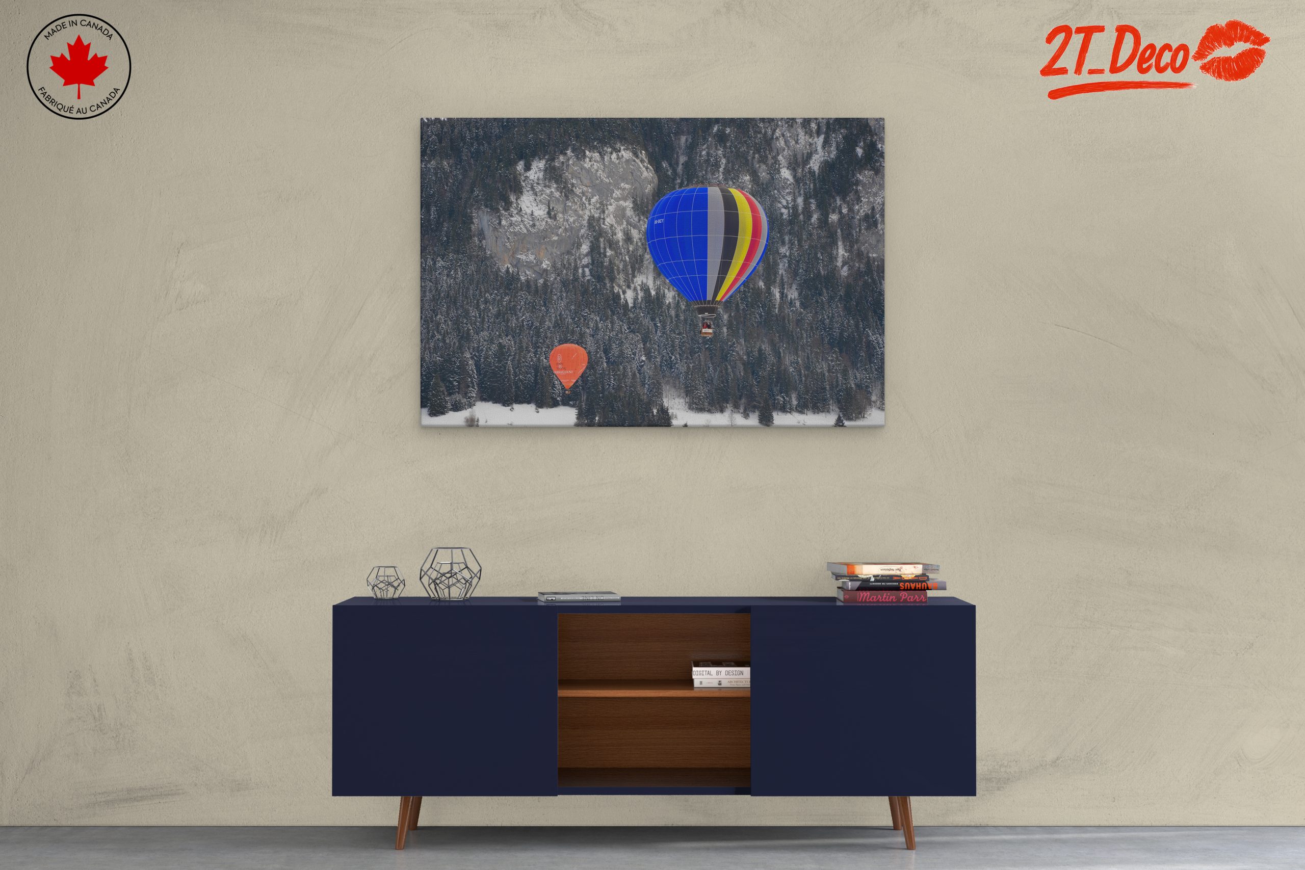 Hot Air Balloons in Snowy Landscape - Image 3