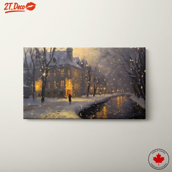 Charming Winter Scene with Snow and Lights