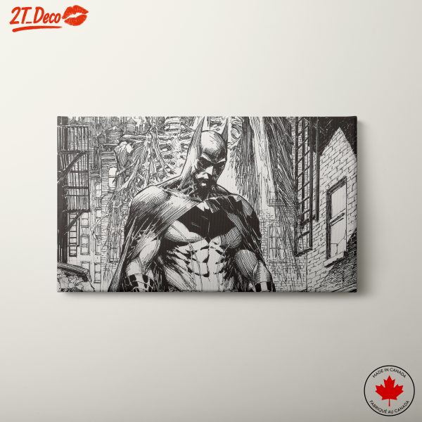 Batman Graphic Art in a Dark Urban Setting