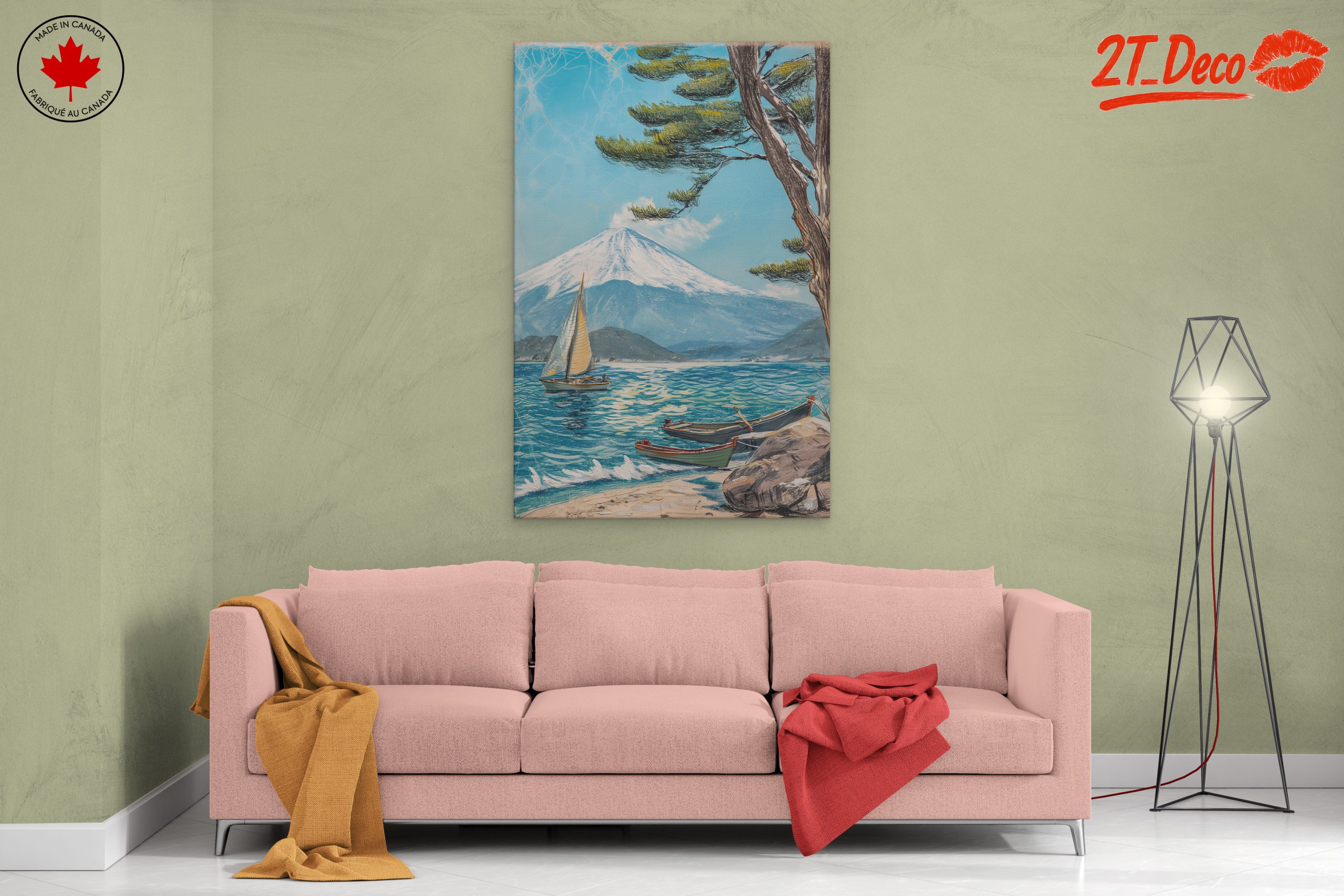 Beautiful Mt. Fuji Seascape Art - Image 2