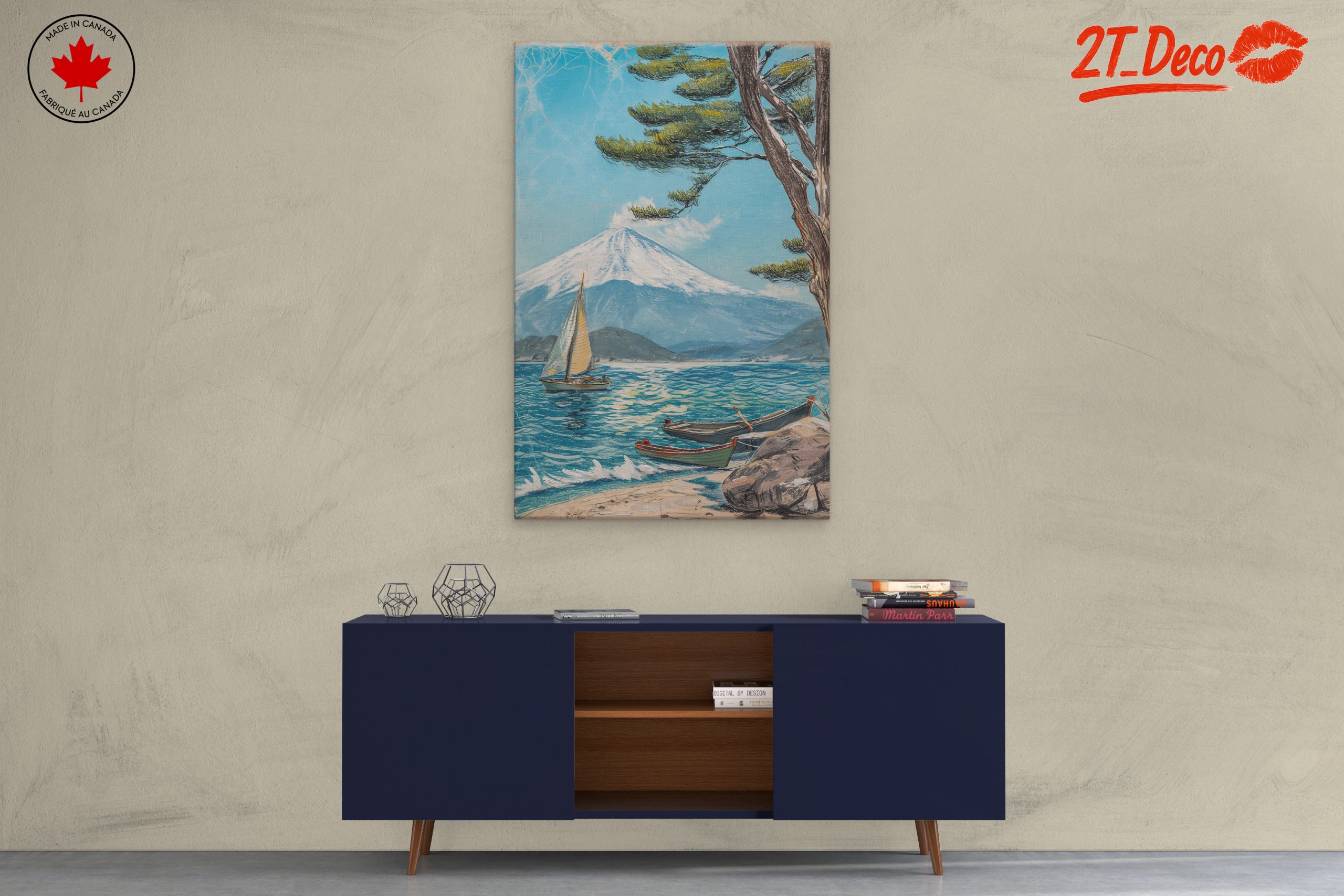 Beautiful Mt. Fuji Seascape Art - Image 3