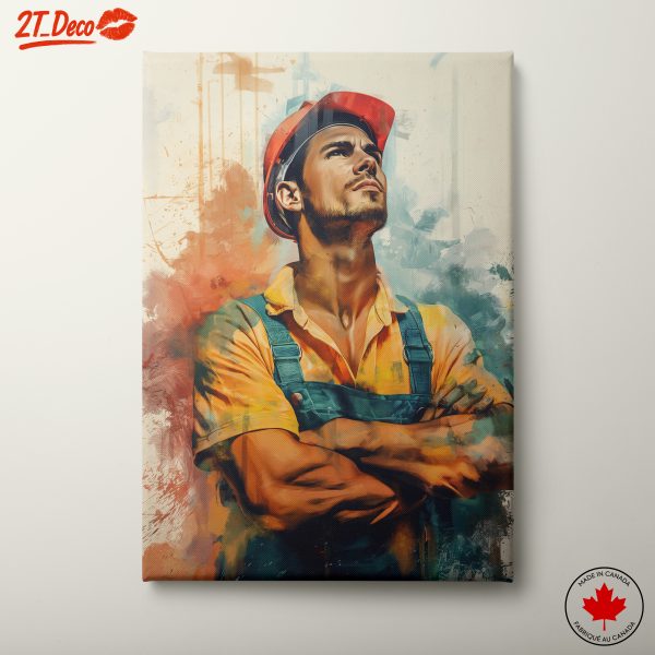 Powerful Construction Worker Portrait Art