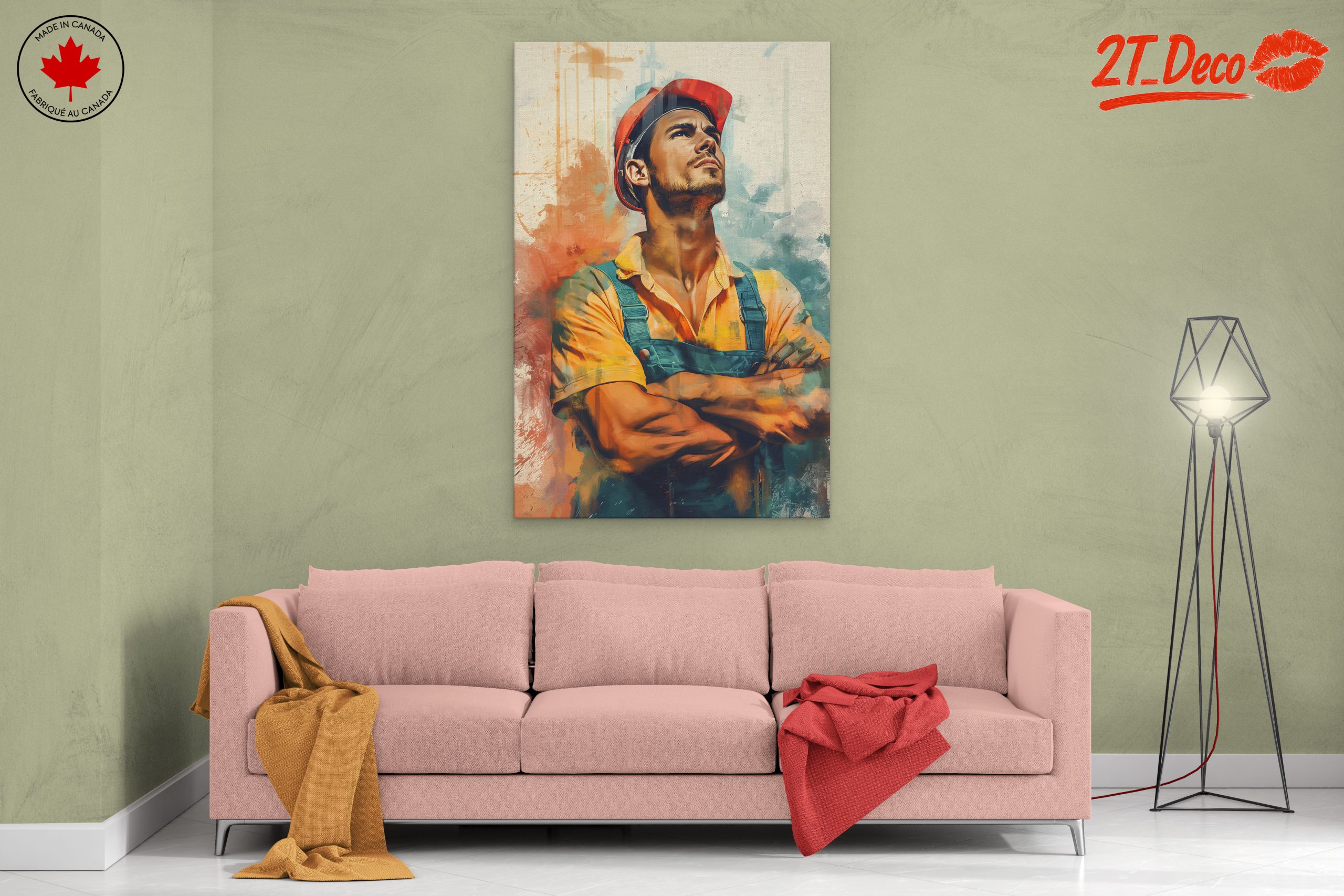 Powerful Construction Worker Portrait Art - Image 2