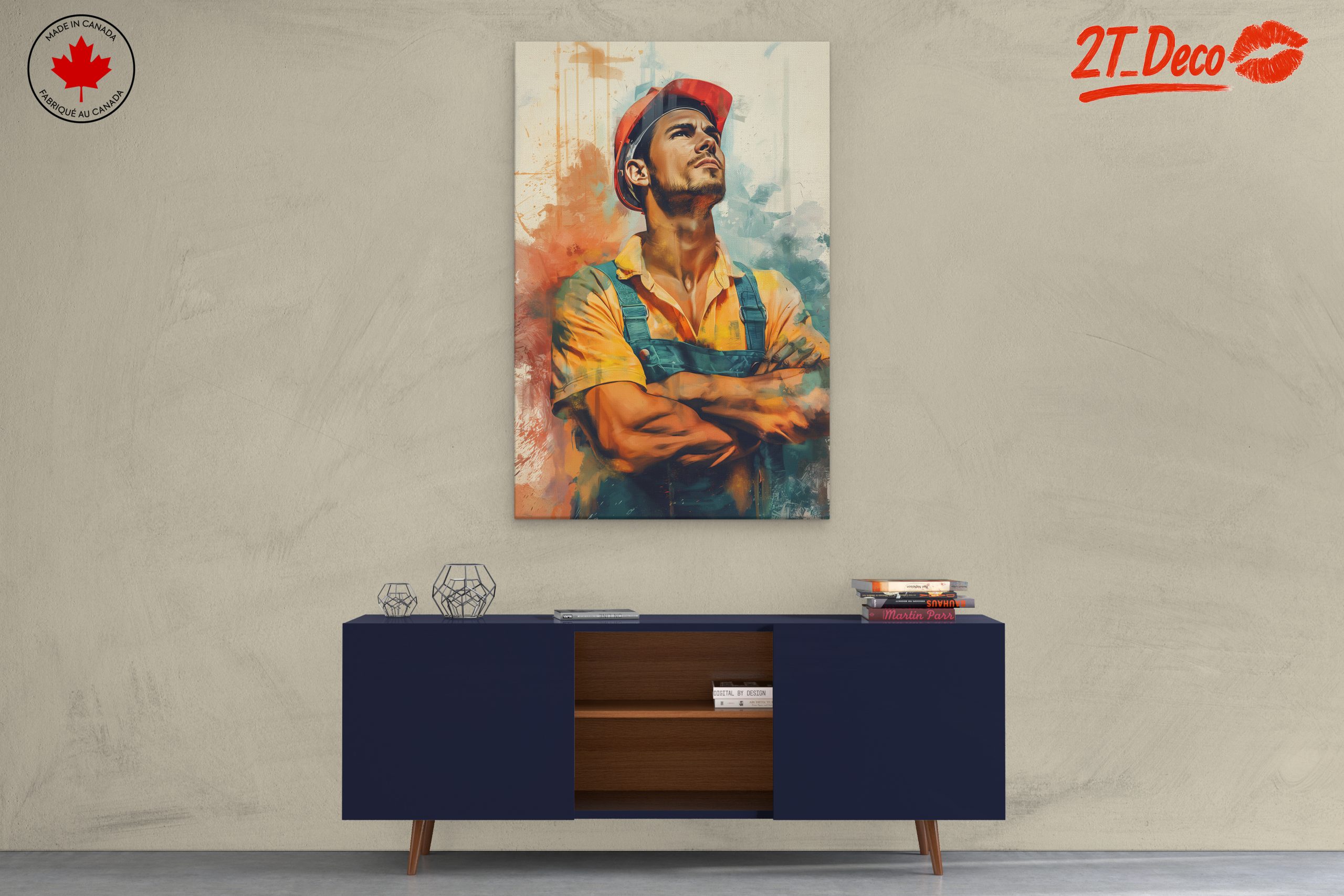 Powerful Construction Worker Portrait Art - Image 3