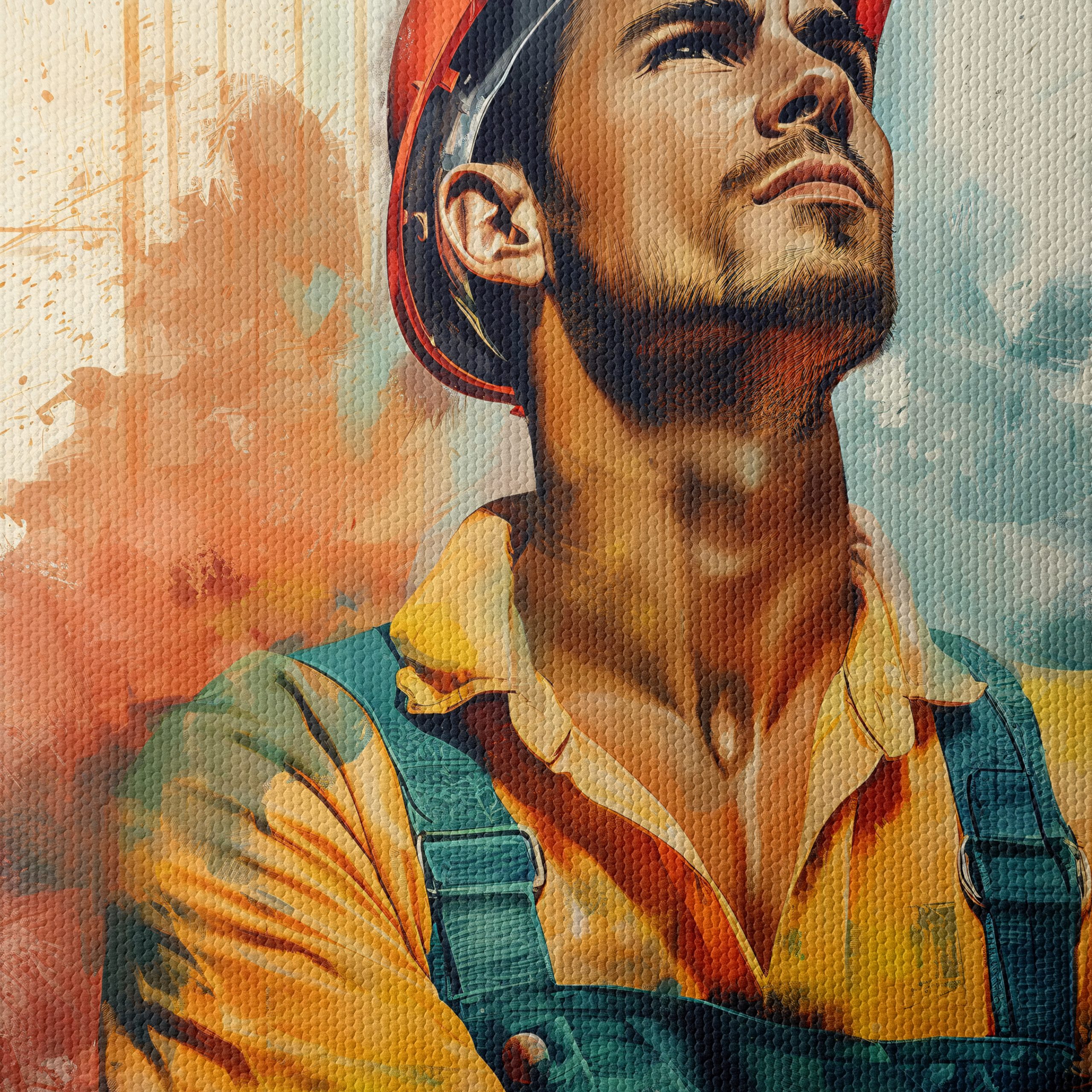 Powerful Construction Worker Portrait Art - Image 4