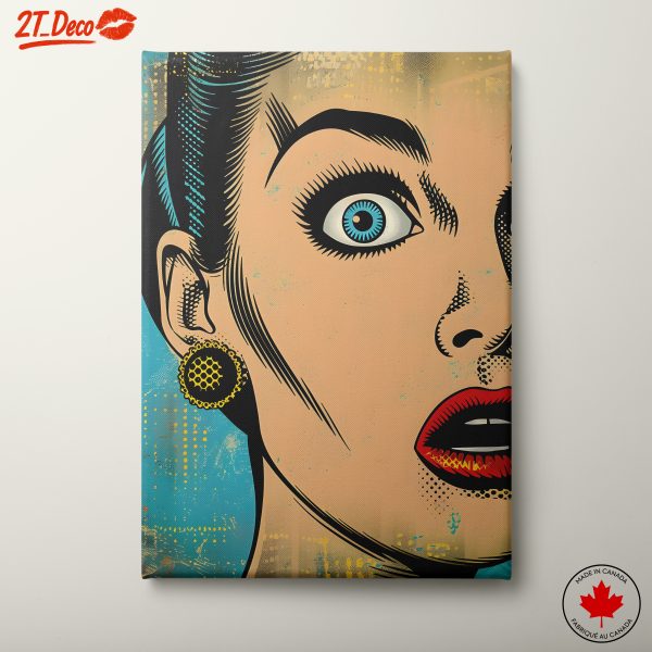 Bold Pop Art Portrait of a Surprised Woman