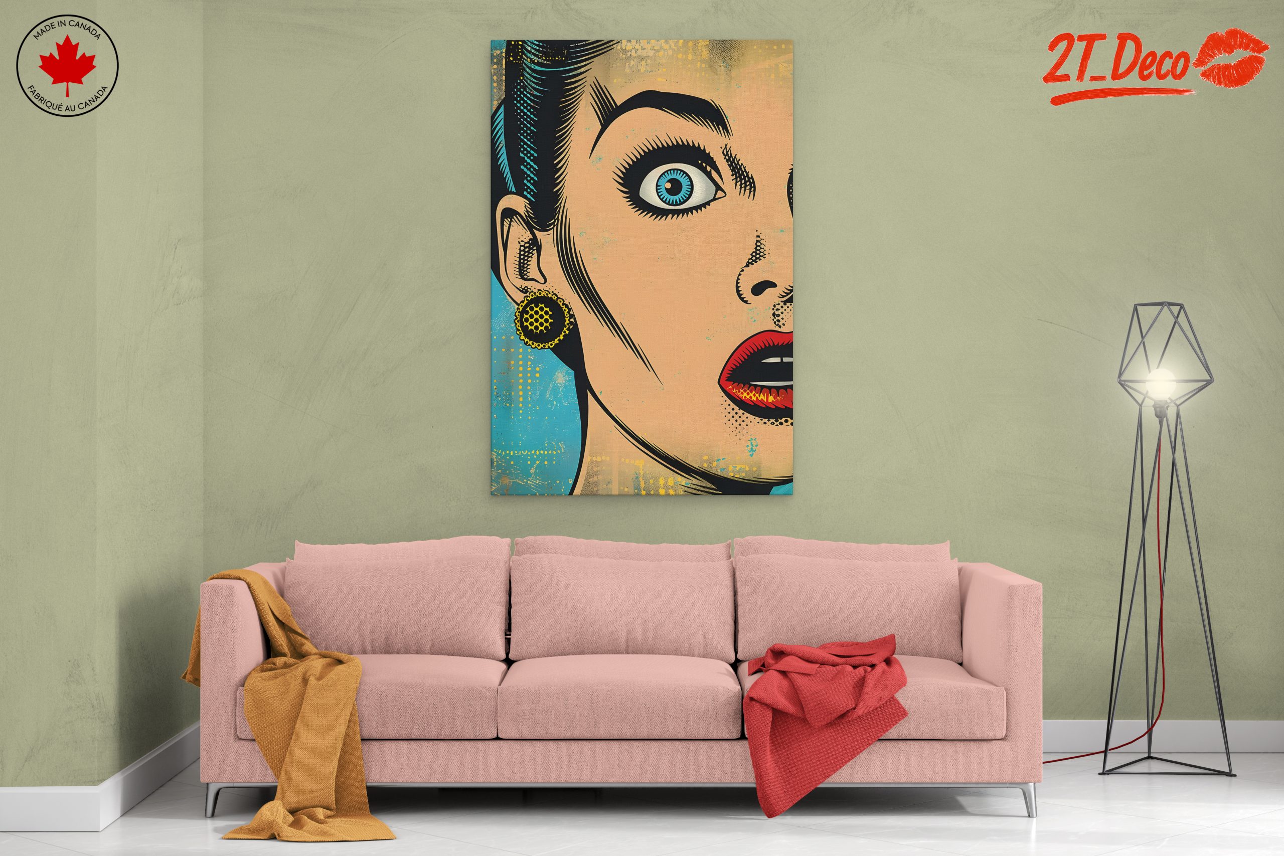 Bold Pop Art Portrait of a Surprised Woman - Image 2