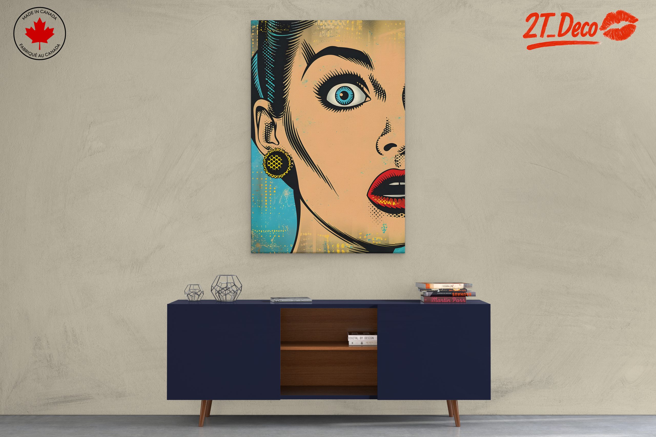 Bold Pop Art Portrait of a Surprised Woman - Image 3