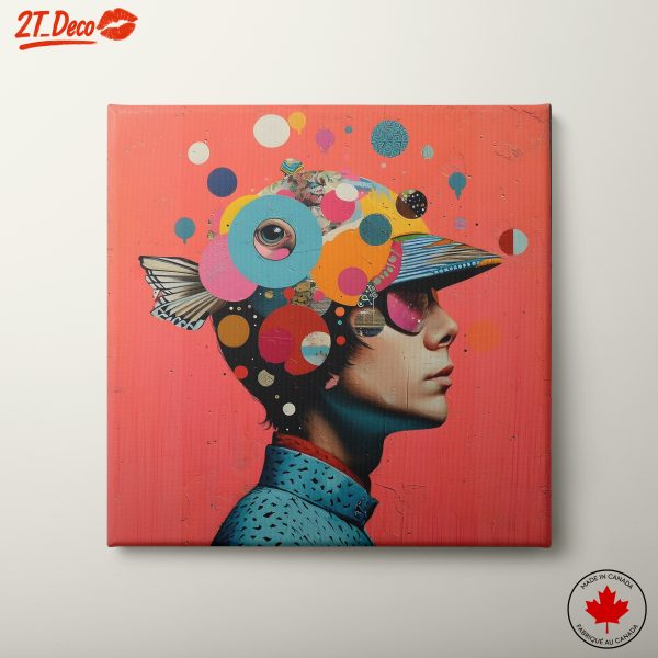 Vibrant Modern Portrait with Abstract Elements