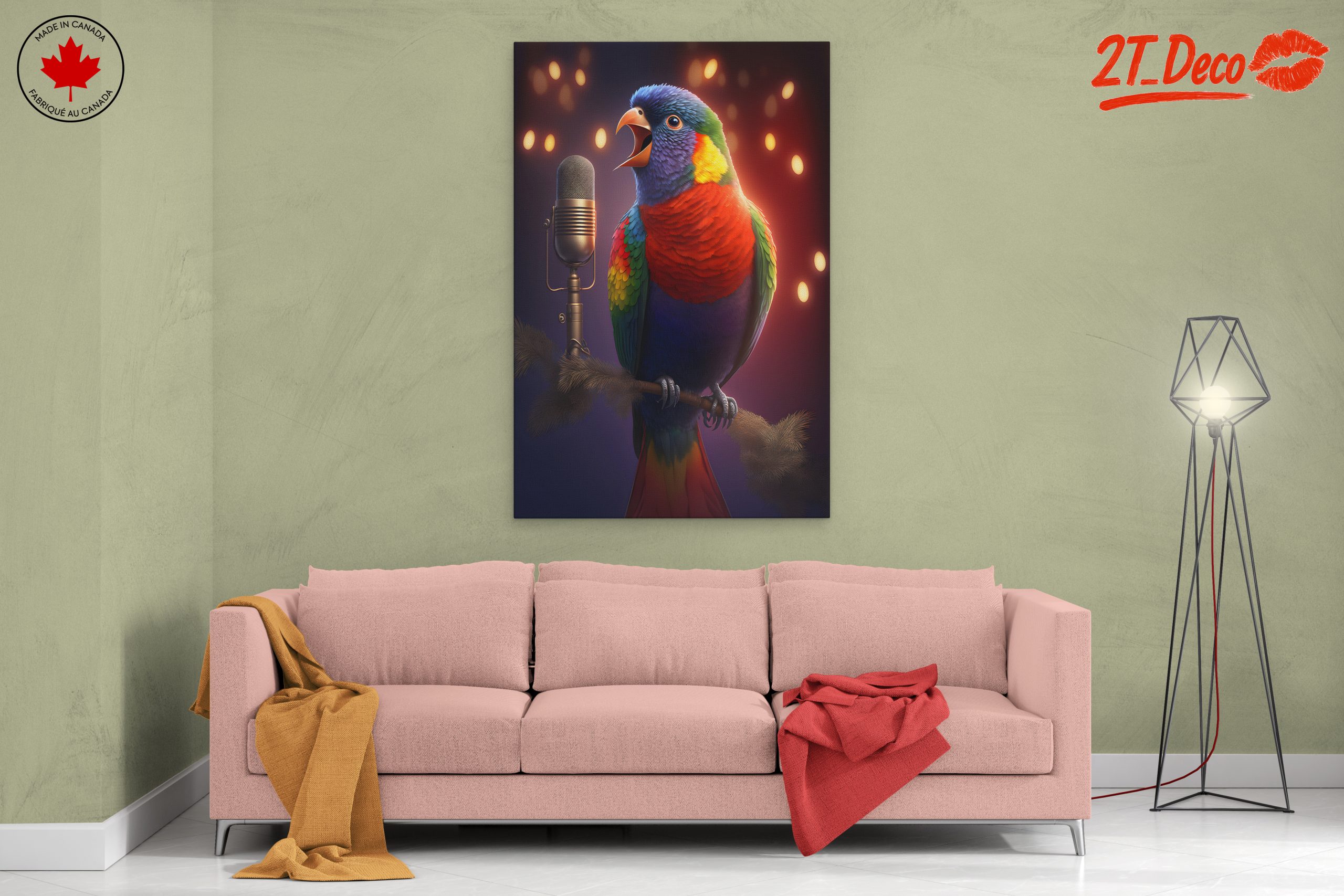 Colorful Bird Singing into a Microphone - Image 2