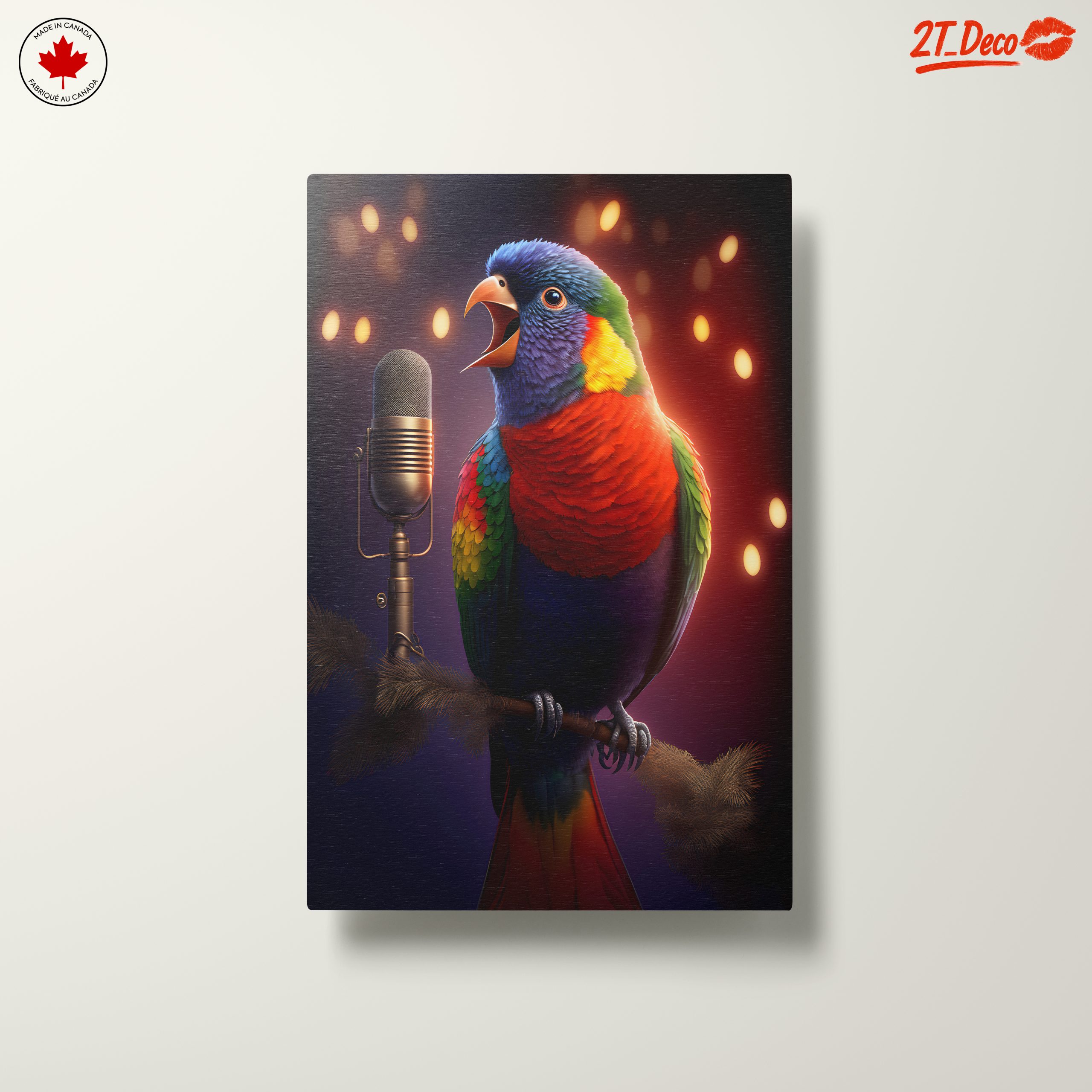 Colorful Bird Singing into a Microphone - Image 10