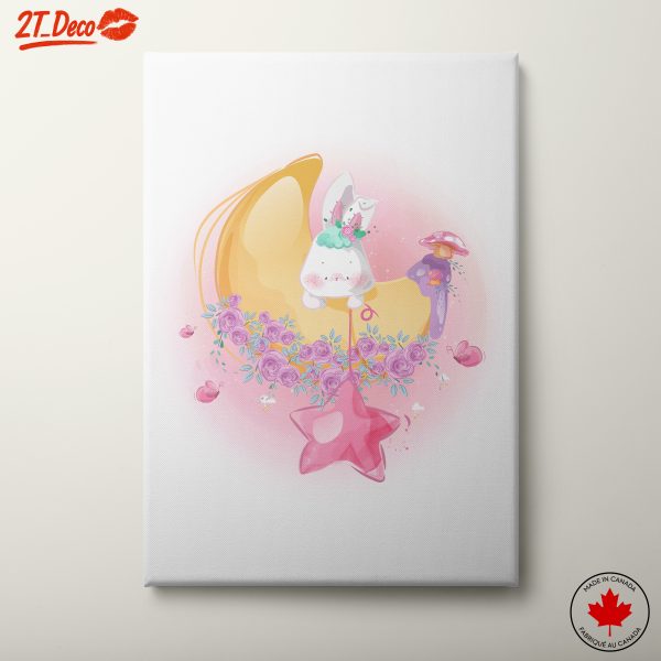 Adorable Cute Illustration with Bunny and Flowers