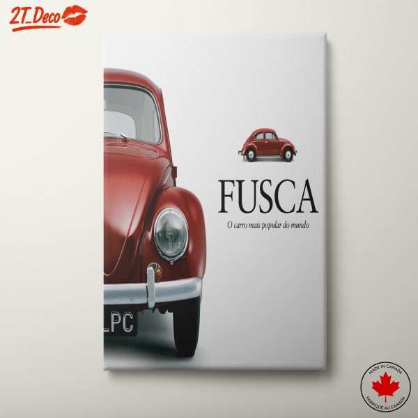 Classic Red Fusca Car Art