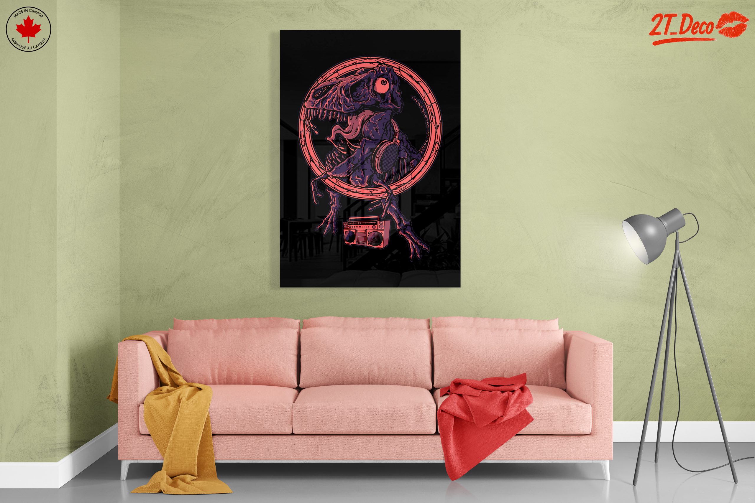 Retro Dinosaur with Headphones and Boombox - Image 7