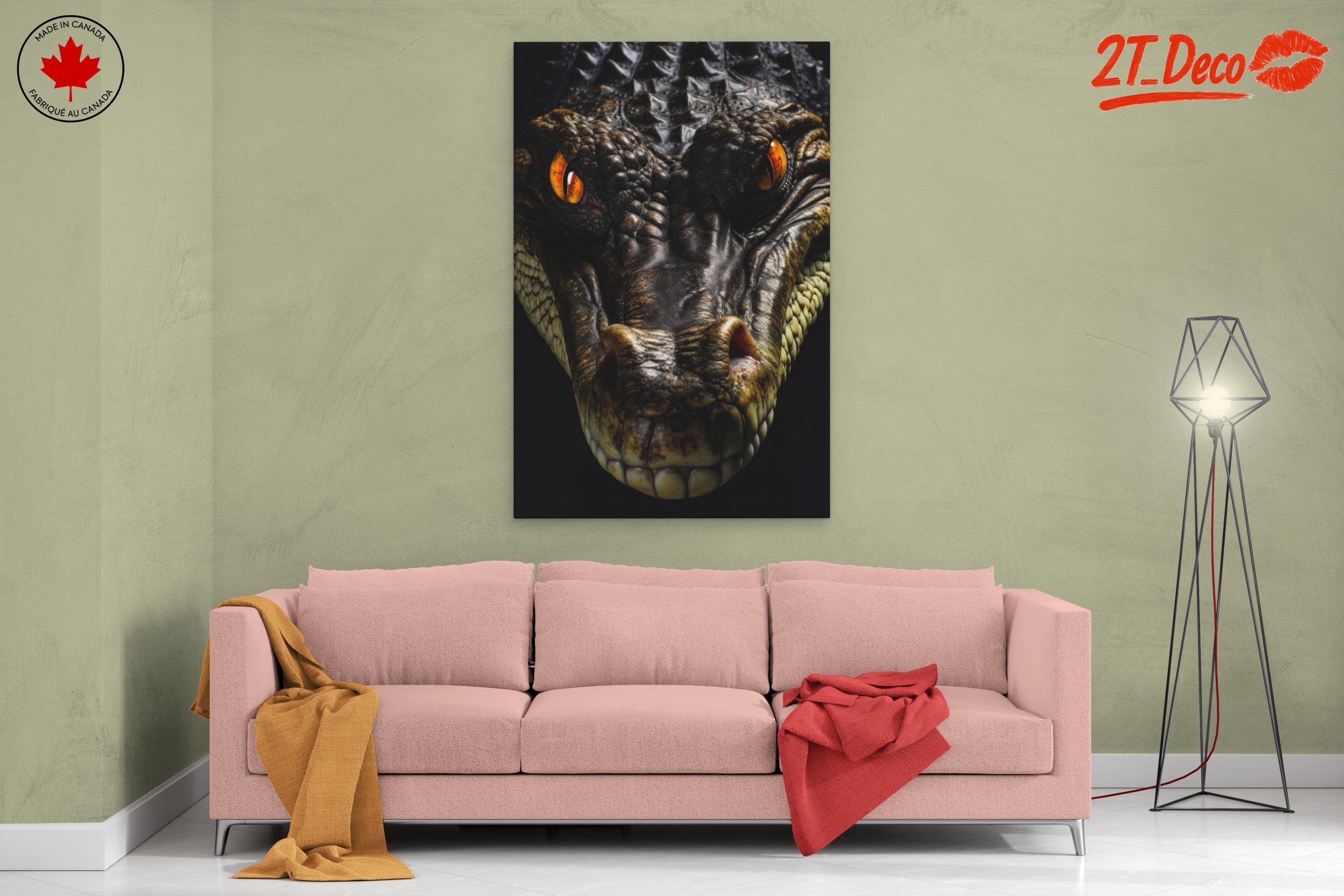 Intricate Alligator Portrait with Fierce Eyes - Image 2