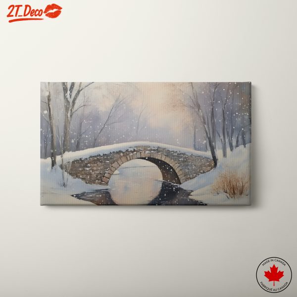 Snowy Winter Landscape with Bridge